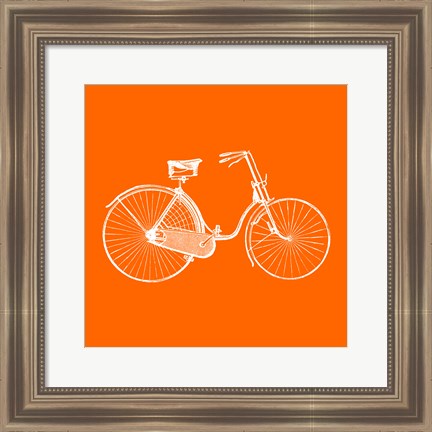 Framed Orange Bicycle Print