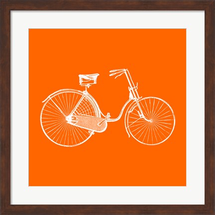 Framed Orange Bicycle Print