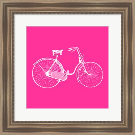 Framed Pink Bicycle Print