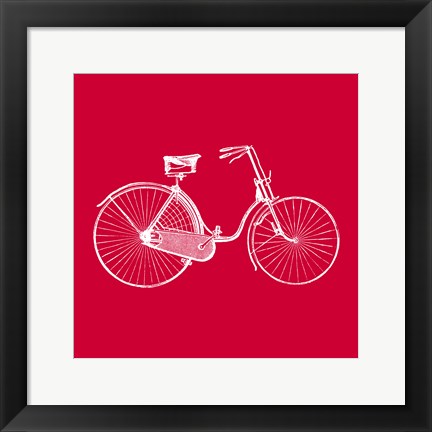 Framed Red Bicycle Print