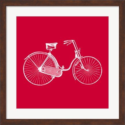 Framed Red Bicycle Print