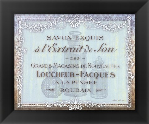 Framed French Soap Label II Print