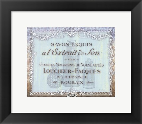 Framed French Soap Label II Print