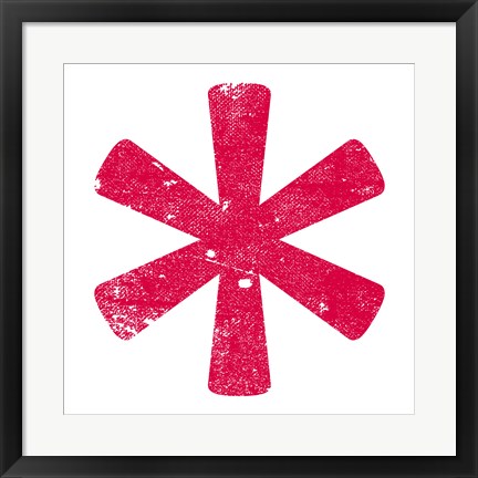 Framed Red Asterisk Print