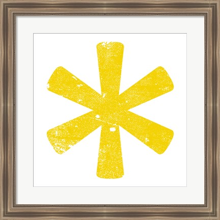 Framed Yellow Asterisk Print