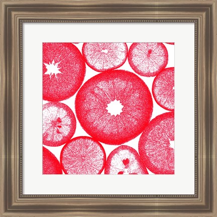 Framed Red Lemon Slices Print