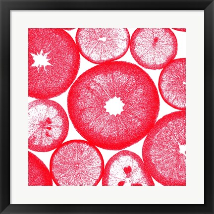 Framed Red Lemon Slices Print