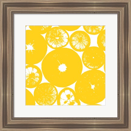 Framed Yellow Lemon Slices Print