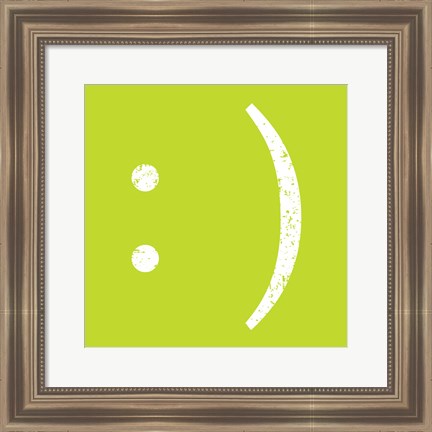 Framed Lime Smiley Print