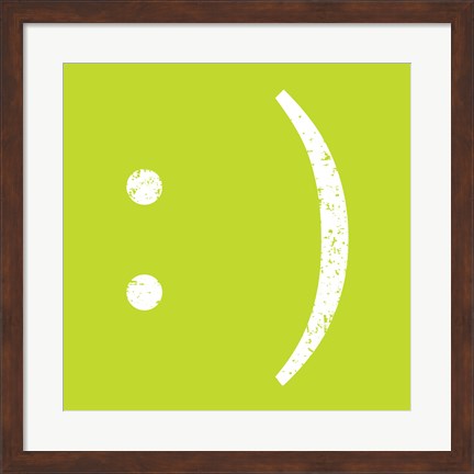 Framed Lime Smiley Print