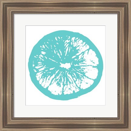 Framed Aqua Orange Slice Print