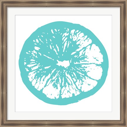 Framed Aqua Orange Slice Print