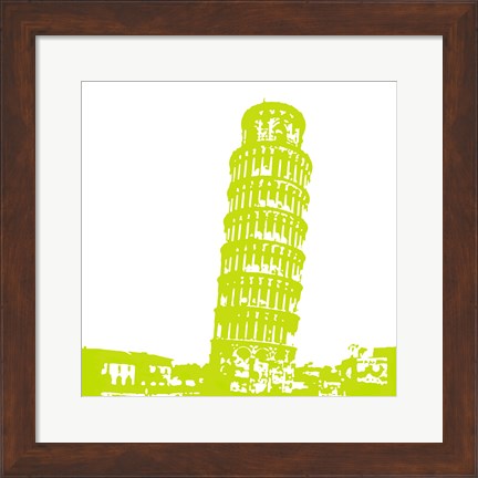 Framed Pisa in Lime Print