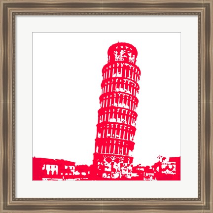 Framed Pisa in Red Print