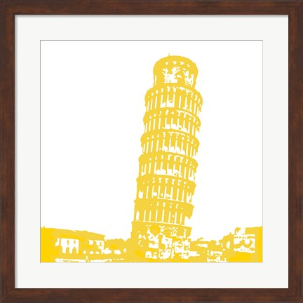 Framed Pisa in Yellow Print