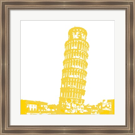 Framed Pisa in Yellow Print