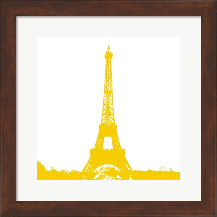 Framed Yellow Eiffel Tower Print