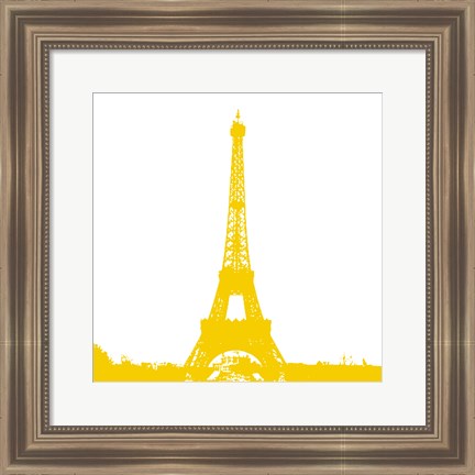 Framed Yellow Eiffel Tower Print