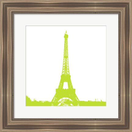 Framed Lime Eiffel Tower Print