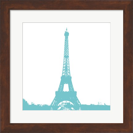 Framed Aqua Eiffel Tower Print