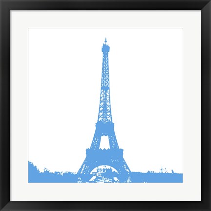 Framed Blue Eiffel Tower Print