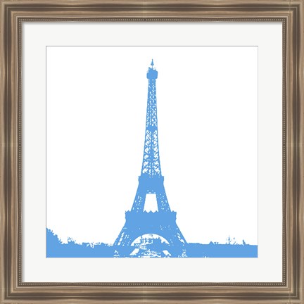 Framed Blue Eiffel Tower Print