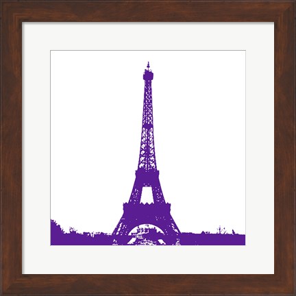 Framed Purple Eiffel Tower Print