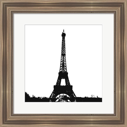 Framed Black Eiffel Tower Print