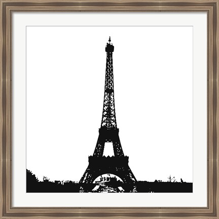 Framed Black Eiffel Tower Print