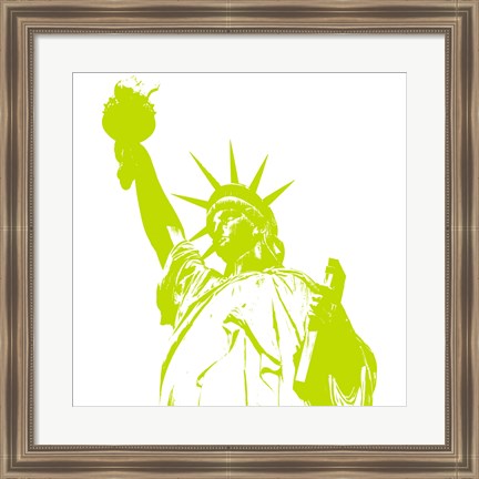 Framed Liberty in Lime Print