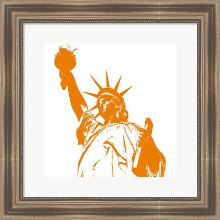 Framed Liberty in Orange Print