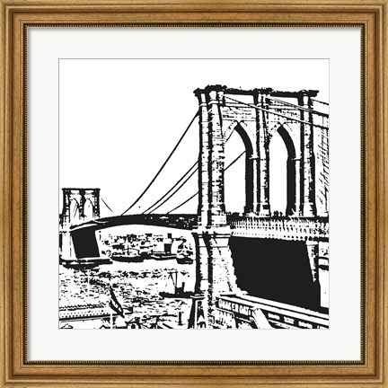 Framed Black Brooklyn Bridge Print