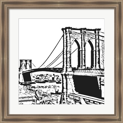 Framed Black Brooklyn Bridge Print