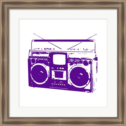 Framed Purple Boom Box Print