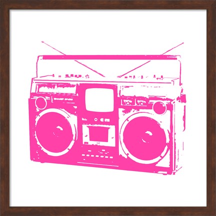 Framed Pink Boom Box Print