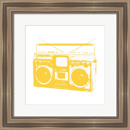 Framed Yellow Boom Box Print