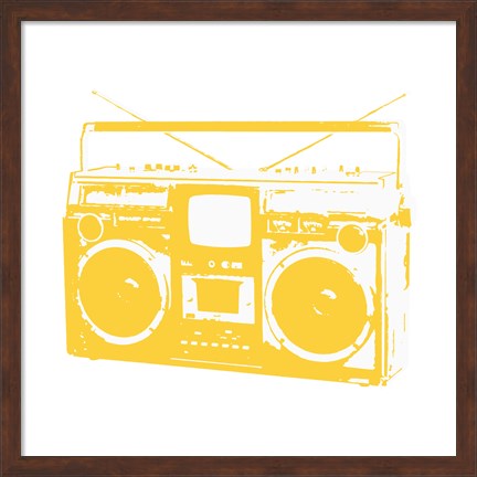 Framed Yellow Boom Box Print