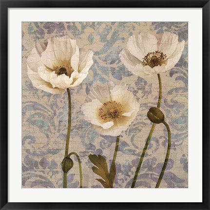 Framed Damask Blooms V Print