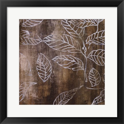 Framed Graphic Leaves I Print