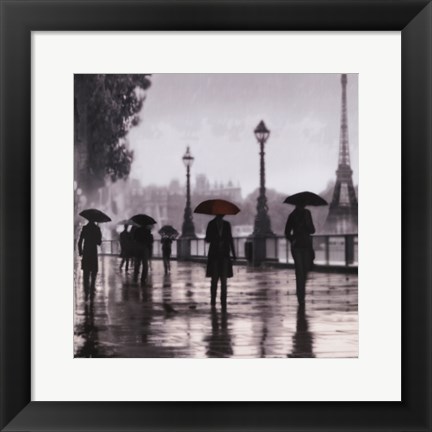 Framed Paris Red Umbrella Print