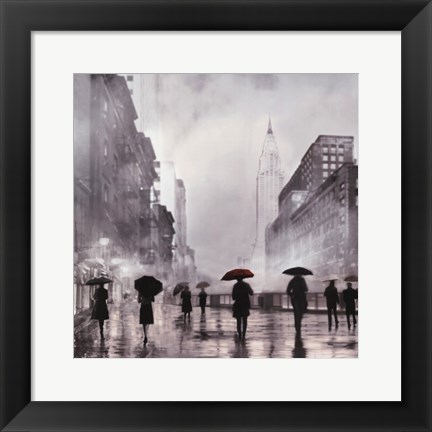 Framed New York Red Umbrella Print