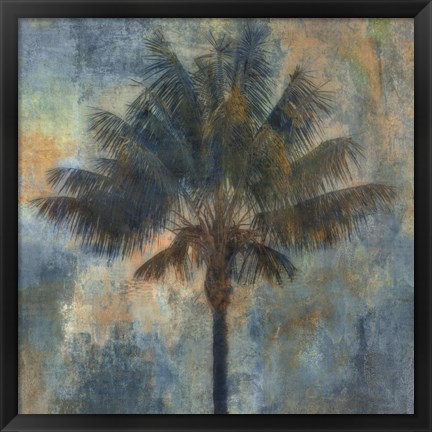 Framed Palm and Blue Print