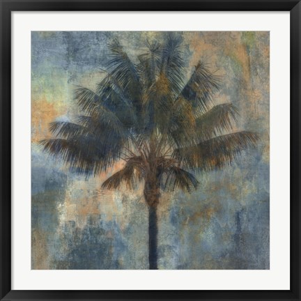 Framed Palm and Blue Print