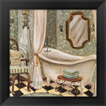 Framed Designer Bath I Print