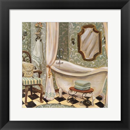 Framed Designer Bath I Print