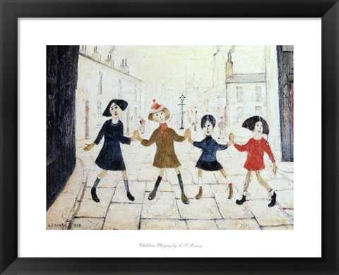 Framed Children Playing Print