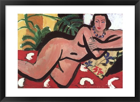 Framed Nude With Palms, 1936 Print