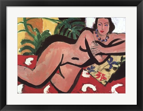 Framed Nude With Palms, 1936 Print