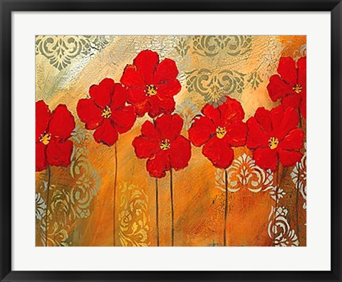 Framed Red Symphony I Print