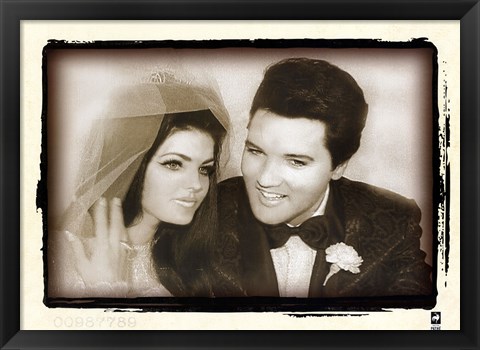 Framed Elvis Presley Weds, 1967 Print